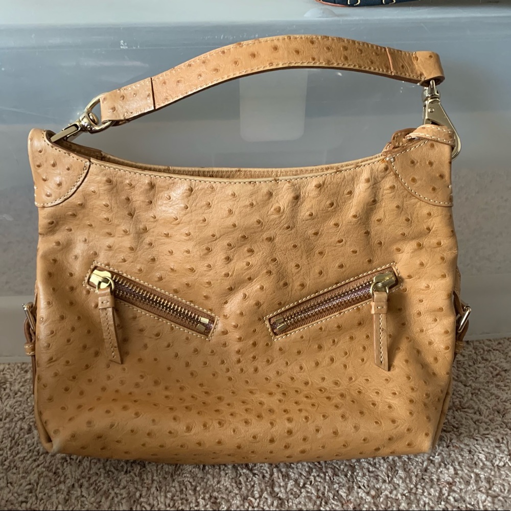 *final price* Like new Dooney tan ostrich handbag